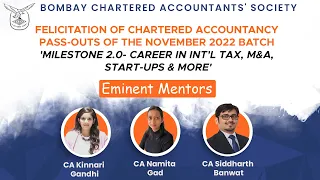 Felicitation of Chartered Accountancy pass-outs of the November 2022 batch