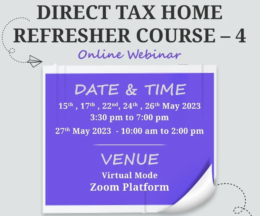Direct Taxes Home Refresher Course – 4