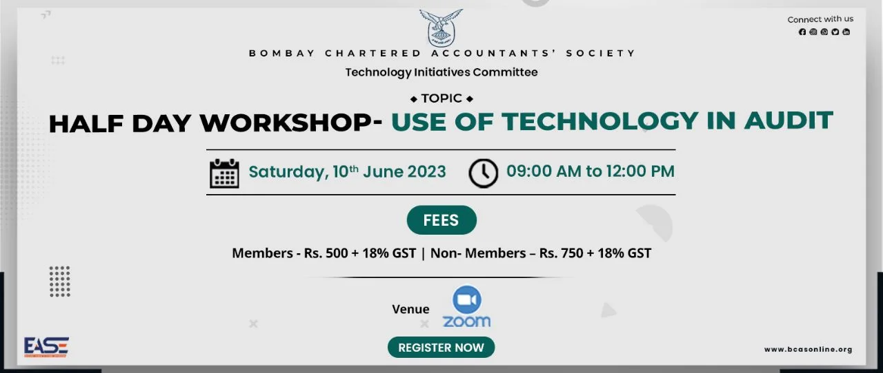 Half Day Workshop – Use of technology in Audit