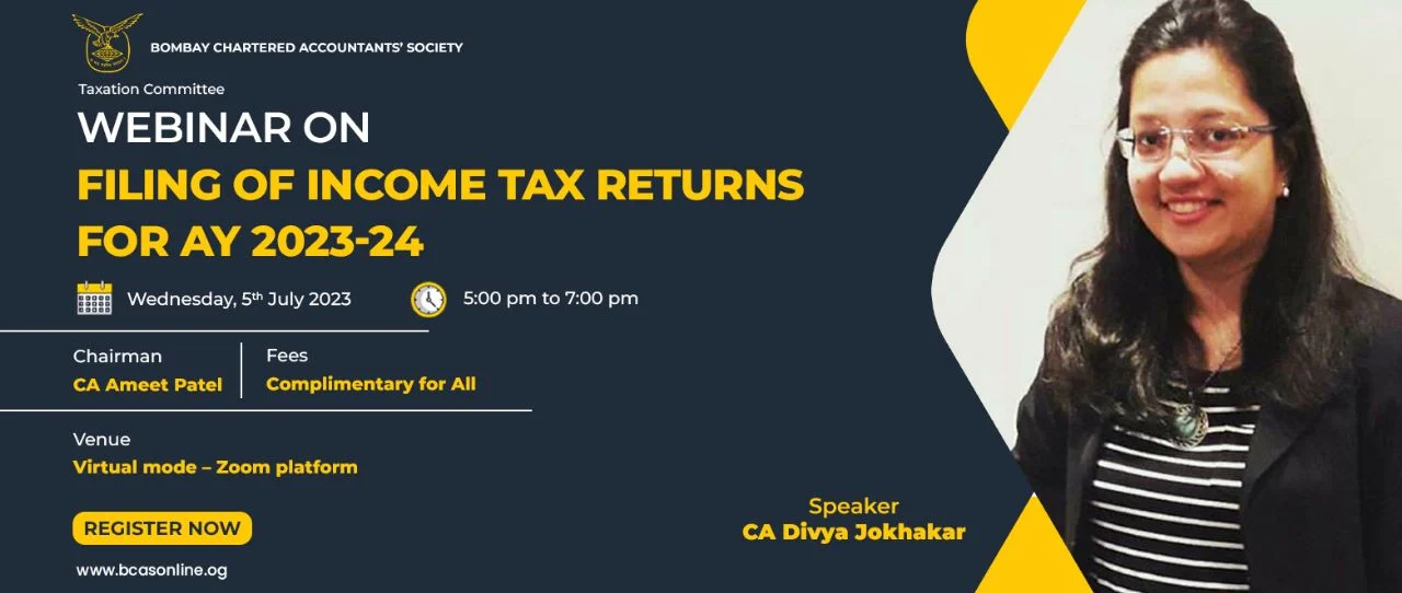 Webinar on Filing of Income Tax Returns for AY 2023-24