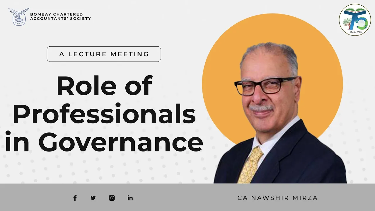 Lecture Meeting on “Role of Professionals in Governance”