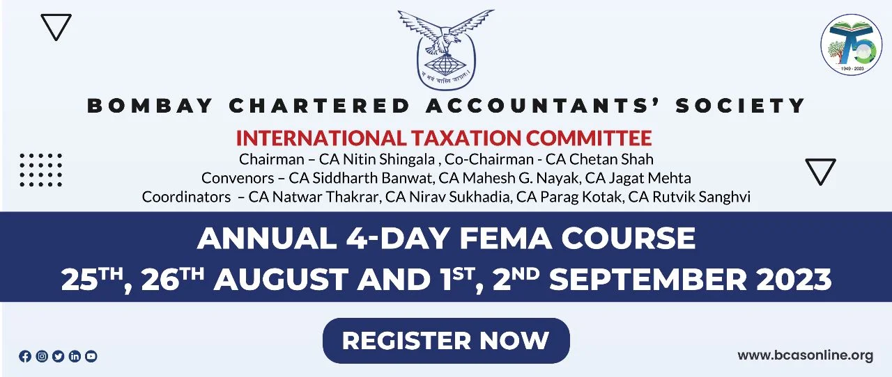 Four Day Study Course on Foreign Exchange Management Act (FEMA)