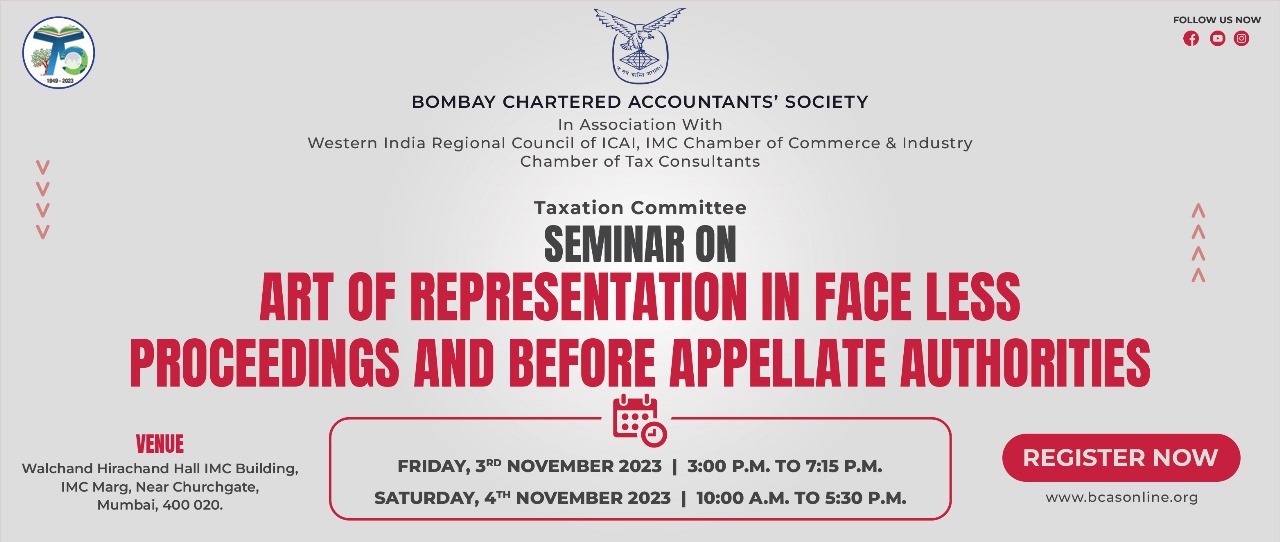 Seminar on Art of Representation in Face Less Proceedings and before Appellate Authorities