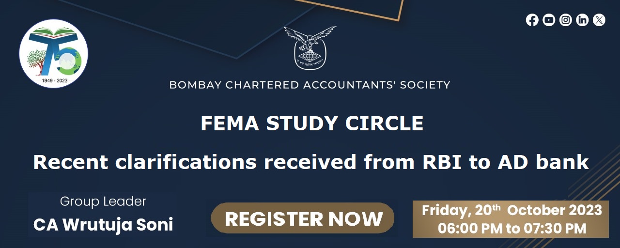 FEMA Study Circle – Recent clarifications received from RBI to AD bank