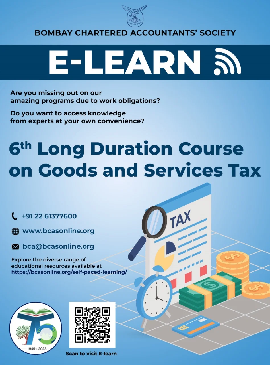 6th Long Duration Course on Goods and Services Tax – 2023