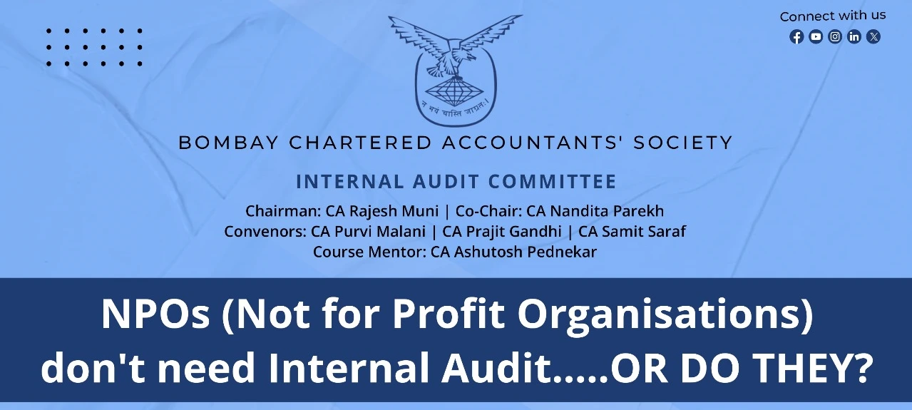 Seminar on NPOs (Not for Profit Organisations) don’t need Internal Audit…. OR DO THEY?