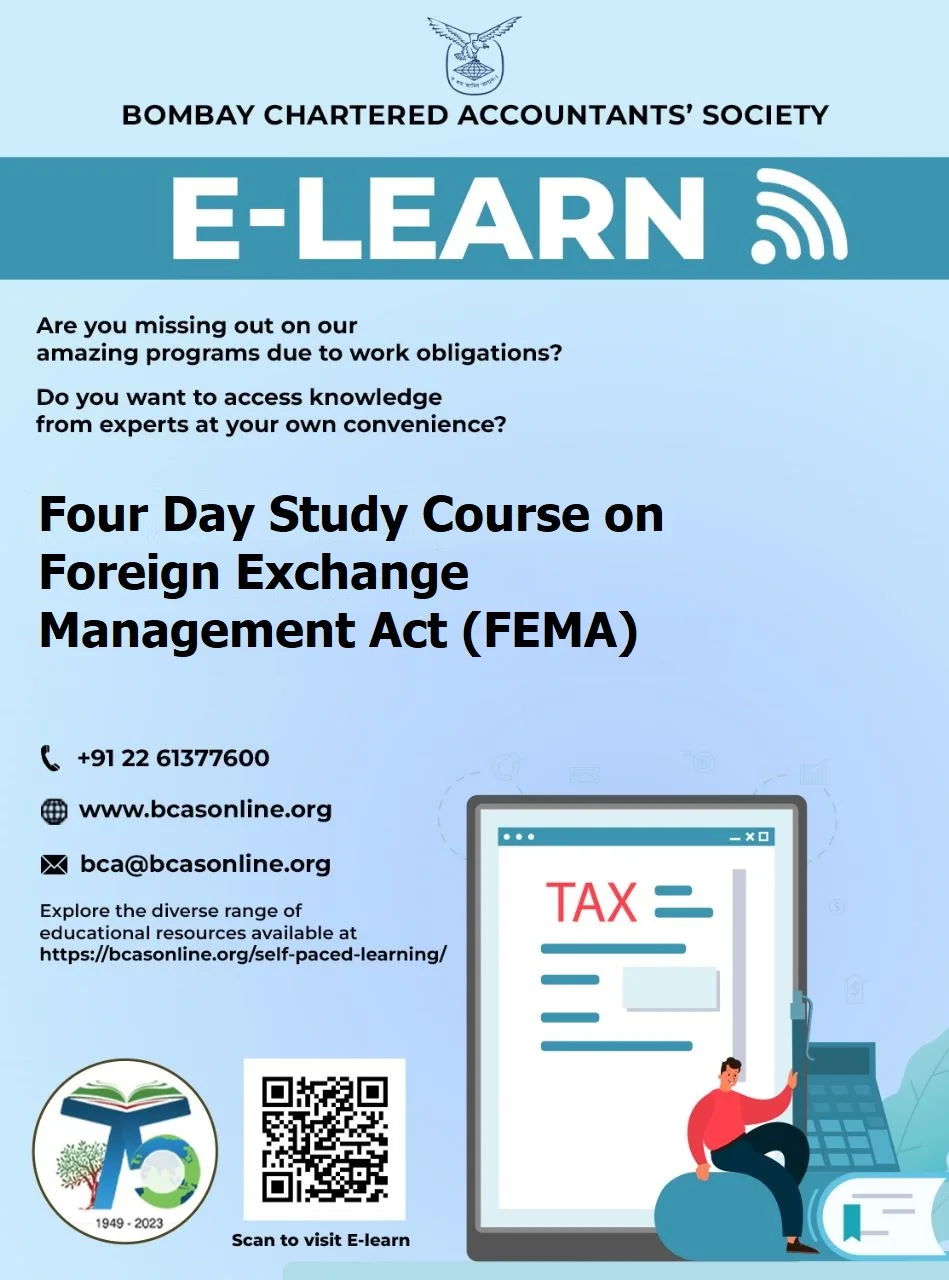 Four Day Study Course on Foreign Exchange Management Act (FEMA) (held in September 2023)