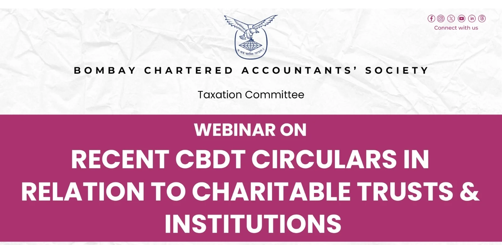 Webinar on Recent CBDT Circulars In Relation To Charitable Trusts And Institutions