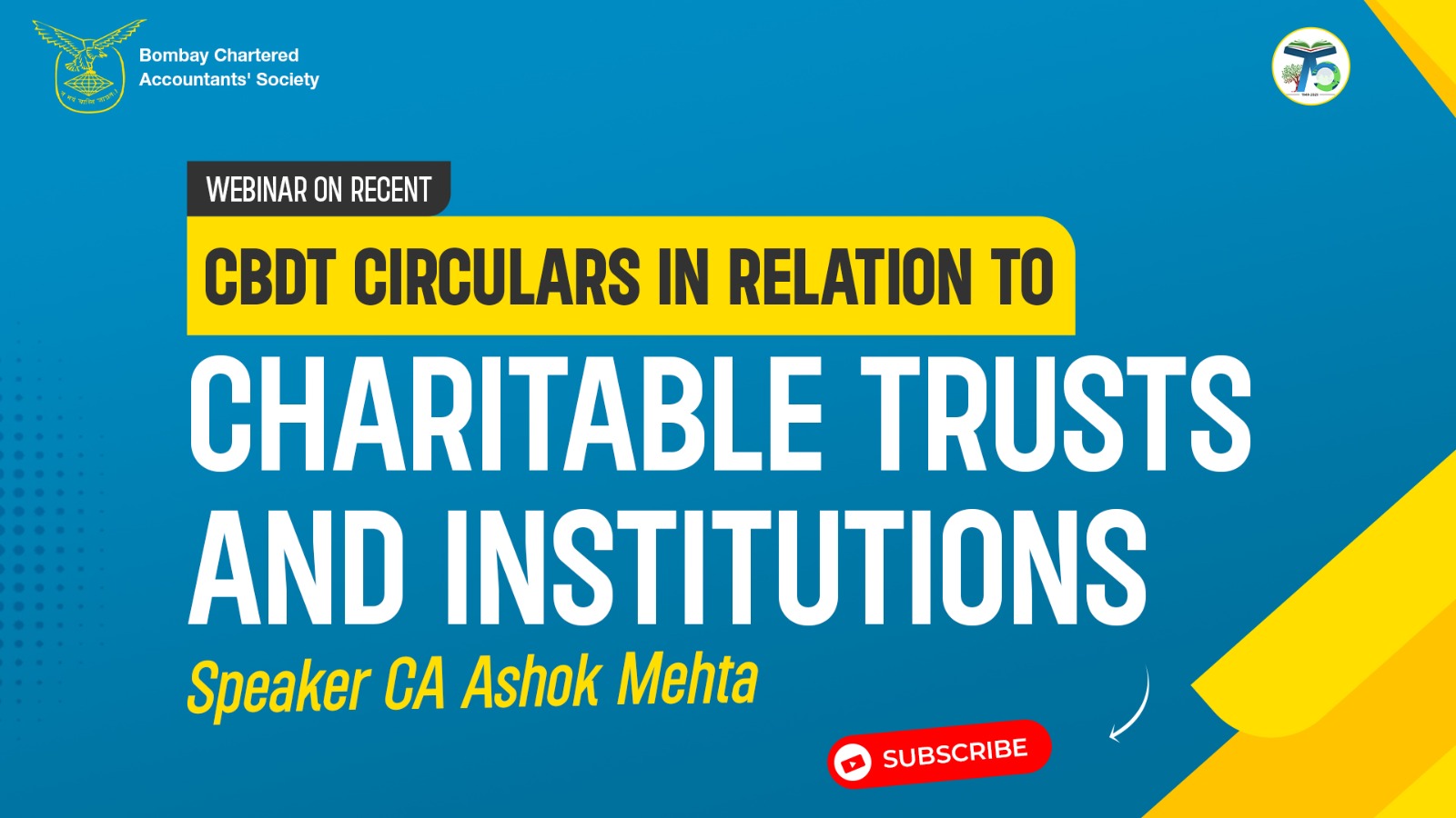 Webinar on Recent CBDT Circulars in relation to Charitable Trusts and Institutions