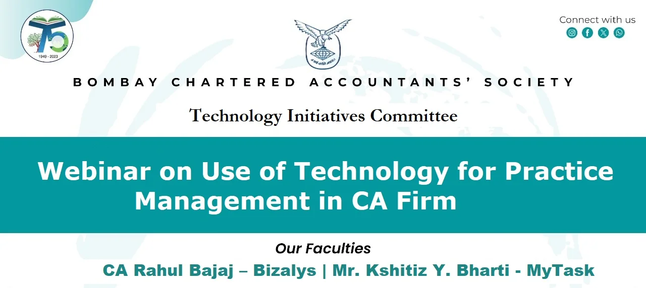 Webinar on Use of Technology for Practice Management in CA Firm