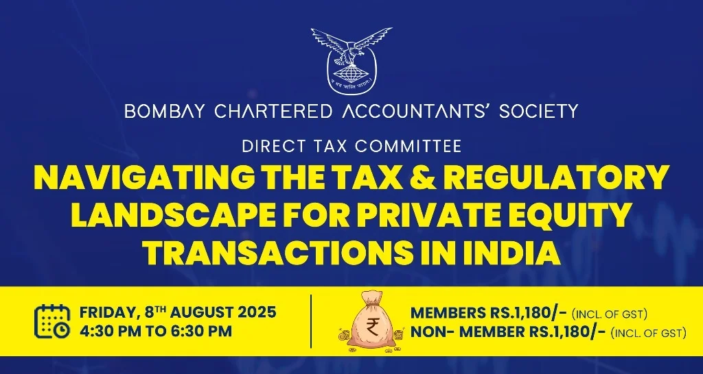 Webinar on Navigating the Tax and Regulatory Landscape for Private Equity Transactions in India