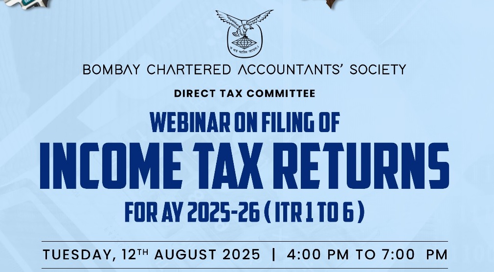 Webinar on Filing of Income Tax Returns for AY 2025-26 ( ITR 1 to 6 )