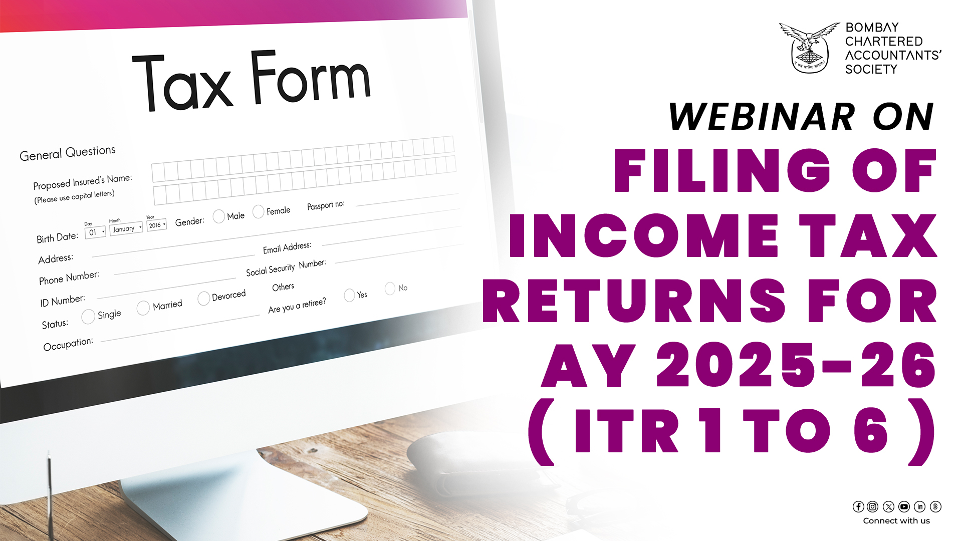 Webinar on Filing of Income Tax Returns for AY 2025-26 (ITR 1 to 6)