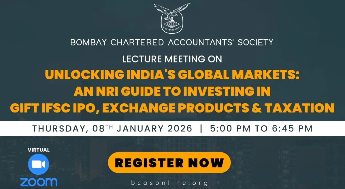 Lecture Meeting on Unlocking India’s Global Markets : An NRI Guide to Investing in GIFT IFSC IPO, Exchange Products and Taxation