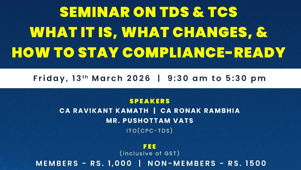 Seminar on TDS and TCS – What It Is, What Changes, & How to Stay Compliance-Ready